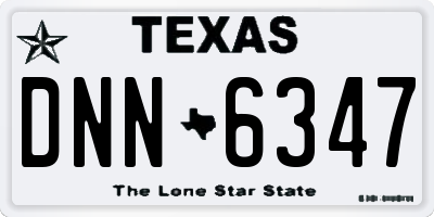 TX license plate DNN6347