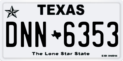 TX license plate DNN6353
