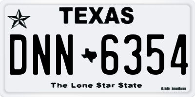TX license plate DNN6354