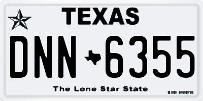 TX license plate DNN6355
