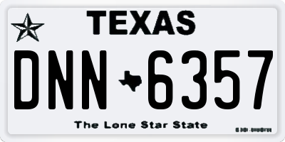 TX license plate DNN6357