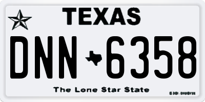 TX license plate DNN6358