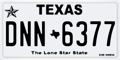 TX license plate DNN6377
