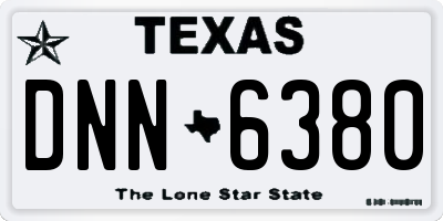 TX license plate DNN6380