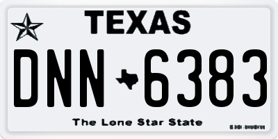 TX license plate DNN6383
