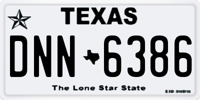 TX license plate DNN6386