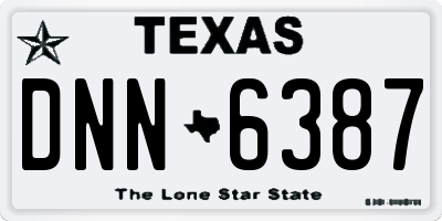 TX license plate DNN6387