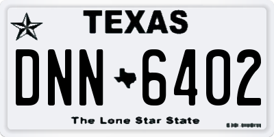 TX license plate DNN6402