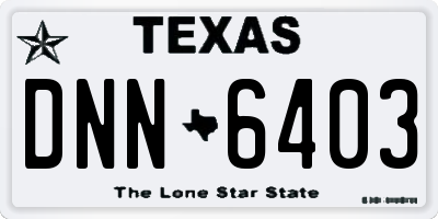 TX license plate DNN6403