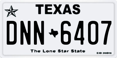 TX license plate DNN6407