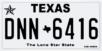 TX license plate DNN6416