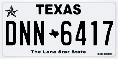 TX license plate DNN6417