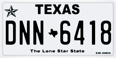 TX license plate DNN6418