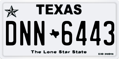 TX license plate DNN6443