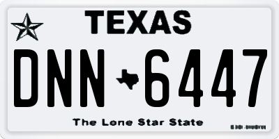 TX license plate DNN6447