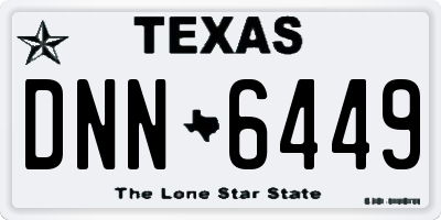 TX license plate DNN6449