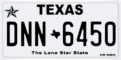 TX license plate DNN6450