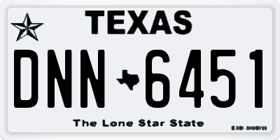 TX license plate DNN6451