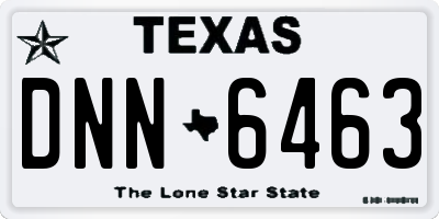 TX license plate DNN6463