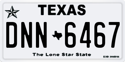 TX license plate DNN6467
