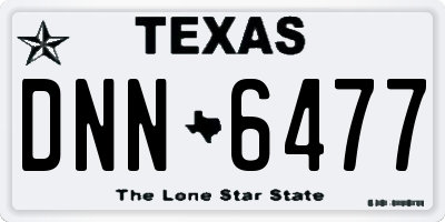 TX license plate DNN6477