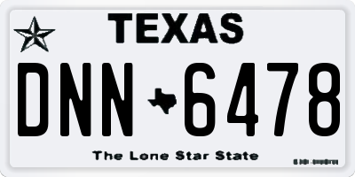 TX license plate DNN6478