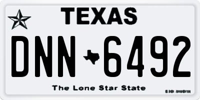 TX license plate DNN6492
