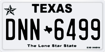 TX license plate DNN6499