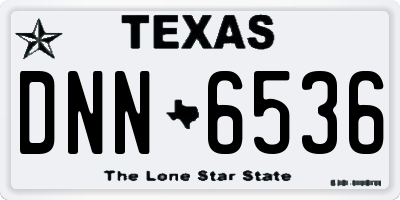 TX license plate DNN6536