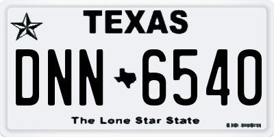 TX license plate DNN6540