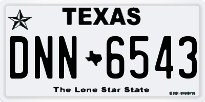 TX license plate DNN6543