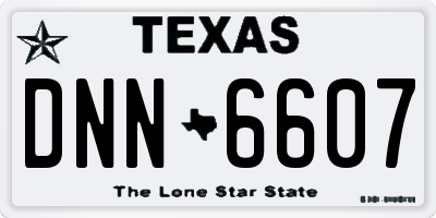 TX license plate DNN6607