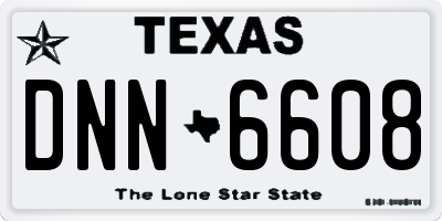 TX license plate DNN6608