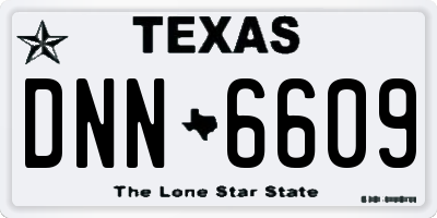 TX license plate DNN6609