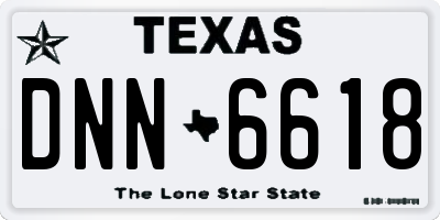 TX license plate DNN6618