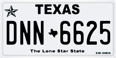 TX license plate DNN6625