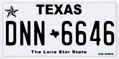 TX license plate DNN6646