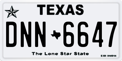 TX license plate DNN6647