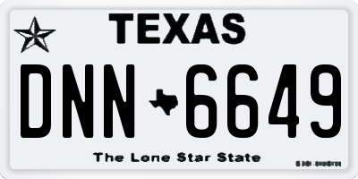 TX license plate DNN6649