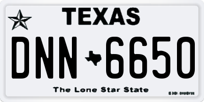 TX license plate DNN6650