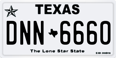 TX license plate DNN6660