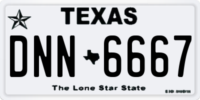 TX license plate DNN6667