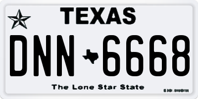 TX license plate DNN6668