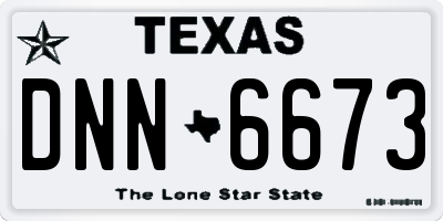 TX license plate DNN6673