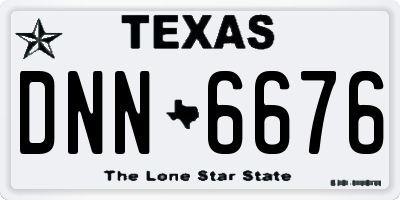 TX license plate DNN6676