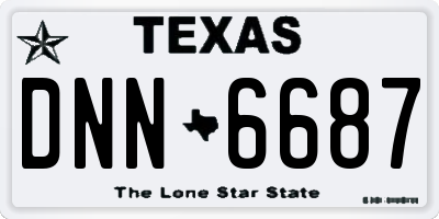 TX license plate DNN6687