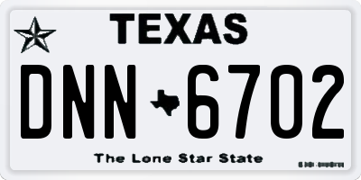 TX license plate DNN6702