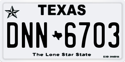 TX license plate DNN6703