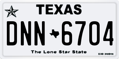 TX license plate DNN6704