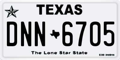 TX license plate DNN6705